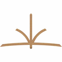 96"W x 52"H x 3 1/2"D x 3 1/2"F, 13/12 Pitch, Davenport Smooth Timber Gable Bracket, Western Red Cedar