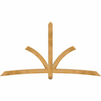 96"W x 52"H x 04"D x 4"F, 13/12 Pitch, Davenport Rough Sawn Timber Gable Bracket, Western Red Cedar