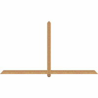 96"W x 52"H x 3 1/2"D x 3 1/2"F, 13/12 Pitch, Eugene Smooth Timber Gable Bracket, Western Red Cedar