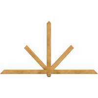 96"W x 52"H x 04"D x 4"F, 13/12 Pitch, Kennewick Rough Sawn Timber Gable Bracket, Western Red Cedar