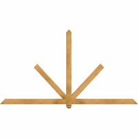 96"W x 52"H x 3 1/2"D x 3 1/2"F, 13/12 Pitch, Kennewick Smooth Timber Gable Bracket, Western Red Cedar