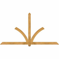 96"W x 52"H x 04"D x 4"F, 13/12 Pitch, Redmond Rough Sawn Timber Gable Bracket, Western Red Cedar