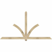 96"W x 52"H x 04"D x 4"F, 13/12 Pitch, Redmond Rough Sawn Timber Gable Bracket, Douglas Fir