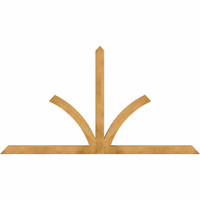96"W x 52"H x 04"D x 4"F, 13/12 Pitch, Richland Rough Sawn Timber Gable Bracket, Western Red Cedar