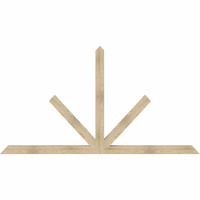 96"W x 52"H x 04"D x 4"F, 13/12 Pitch, Saratoga Rough Sawn Timber Gable Bracket, Douglas Fir