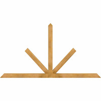 96"W x 52"H x 04"D x 4"F, 13/12 Pitch, Saratoga Rough Sawn Timber Gable Bracket, Western Red Cedar