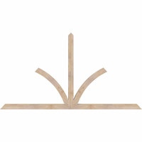 96"W x 52"H x 3 1/2"D x 3 1/2"F, 13/12 Pitch, Richland Smooth Timber Gable Bracket, Douglas Fir