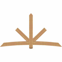 96"W x 52"H x 3 1/2"D x 5 1/2"F, 13/12 Pitch, Alberta Smooth Timber Gable Bracket, Western Red Cedar