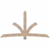 96"W x 52"H x 3 1/2"D x 5 1/2"F, 13/12 Pitch, Davenport Smooth Timber Gable Bracket, Douglas Fir