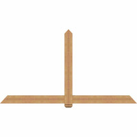96"W x 52"H x 3 1/2"D x 5 1/2"F, 13/12 Pitch, Eugene Smooth Timber Gable Bracket, Western Red Cedar