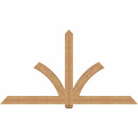 96"W x 52"H x 3 1/2"D x 5 1/2"F, 13/12 Pitch, Redmond Smooth Timber Gable Bracket, Western Red Cedar