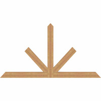 96"W x 52"H x 3 1/2"D x 5 1/2"F, 13/12 Pitch, Saratoga Smooth Timber Gable Bracket, Western Red Cedar
