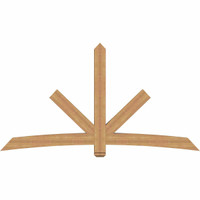 96"W x 52"H x 5 1/2"D x 5 1/2"F, 13/12 Pitch, Alberta Smooth Timber Gable Bracket, Western Red Cedar