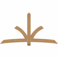 96"W x 52"H x 5 1/2"D x 5 1/2"F, 13/12 Pitch, Davenport Smooth Timber Gable Bracket, Western Red Cedar