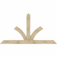 96"W x 52"H x 06"D x 6"F, 13/12 Pitch, Richland Rough Sawn Timber Gable Bracket, Douglas Fir