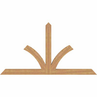 96"W x 52"H x 5 1/2"D x 5 1/2"F, 13/12 Pitch, Richland Smooth Timber Gable Bracket, Western Red Cedar