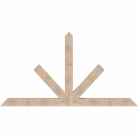 96"W x 52"H x 5 1/2"D x 5 1/2"F, 13/12 Pitch, Saratoga Smooth Timber Gable Bracket, Douglas Fir