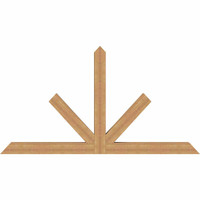 96"W x 52"H x 5 1/2"D x 5 1/2"F, 13/12 Pitch, Saratoga Smooth Timber Gable Bracket, Western Red Cedar