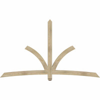 96"W x 56"H x 04"D x 4"F, 14/12 Pitch, Davenport Rough Sawn Timber Gable Bracket, Douglas Fir