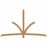 96"W x 56"H x 3 1/2"D x 3 1/2"F, 14/12 Pitch, Davenport Smooth Timber Gable Bracket, Western Red Cedar