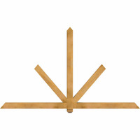 96"W x 56"H x 04"D x 4"F, 14/12 Pitch, Kennewick Rough Sawn Timber Gable Bracket, Western Red Cedar