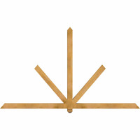 96"W x 56"H x 3 1/2"D x 3 1/2"F, 14/12 Pitch, Kennewick Smooth Timber Gable Bracket, Western Red Cedar