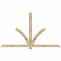 96"W x 56"H x 04"D x 4"F, 14/12 Pitch, Redmond Rough Sawn Timber Gable Bracket, Douglas Fir