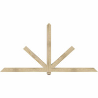 96"W x 48"H x 04"D x 4"F, 12/12 Pitch, Kennewick Rough Sawn Timber Gable Bracket, Douglas Fir