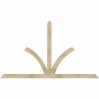 96"W x 56"H x 04"D x 4"F, 14/12 Pitch, Richland Rough Sawn Timber Gable Bracket, Douglas Fir