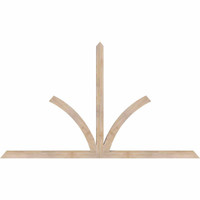 96"W x 56"H x 3 1/2"D x 3 1/2"F, 14/12 Pitch, Richland Smooth Timber Gable Bracket, Douglas Fir