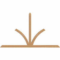 96"W x 56"H x 3 1/2"D x 3 1/2"F, 14/12 Pitch, Richland Smooth Timber Gable Bracket, Western Red Cedar