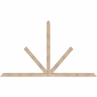 96"W x 56"H x 3 1/2"D x 3 1/2"F, 14/12 Pitch, Saratoga Smooth Timber Gable Bracket, Douglas Fir