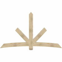 96"W x 56"H x 04"D x 6"F, 14/12 Pitch, Alberta Rough Sawn Timber Gable Bracket, Douglas Fir