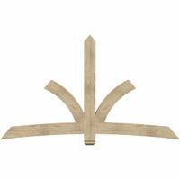 96"W x 56"H x 04"D x 6"F, 14/12 Pitch, Davenport Rough Sawn Timber Gable Bracket, Douglas Fir