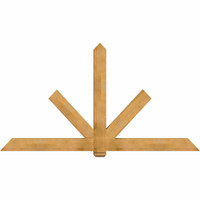 96"W x 52"H x 04"D x 6"F, 13/12 Pitch, Kennewick Rough Sawn Timber Gable Bracket, Western Red Cedar