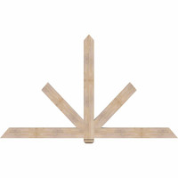 96"W x 56"H x 3 1/2"D x 5 1/2"F, 14/12 Pitch, Kennewick Smooth Timber Gable Bracket, Douglas Fir