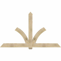 96"W x 56"H x 04"D x 6"F, 14/12 Pitch, Redmond Rough Sawn Timber Gable Bracket, Douglas Fir