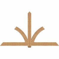 96"W x 56"H x 3 1/2"D x 5 1/2"F, 14/12 Pitch, Redmond Smooth Timber Gable Bracket, Western Red Cedar