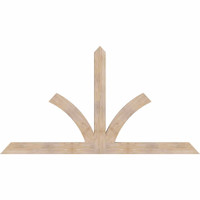 96"W x 52"H x 3 1/2"D x 5 1/2"F, 13/12 Pitch, Richland Smooth Timber Gable Bracket, Douglas Fir