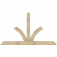 96"W x 56"H x 04"D x 6"F, 14/12 Pitch, Richland Rough Sawn Timber Gable Bracket, Douglas Fir