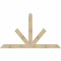 96"W x 56"H x 04"D x 6"F, 14/12 Pitch, Saratoga Rough Sawn Timber Gable Bracket, Douglas Fir