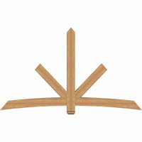 96"W x 56"H x 5 1/2"D x 5 1/2"F, 14/12 Pitch, Alberta Smooth Timber Gable Bracket, Western Red Cedar