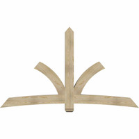96"W x 56"H x 06"D x 6"F, 14/12 Pitch, Davenport Rough Sawn Timber Gable Bracket, Douglas Fir