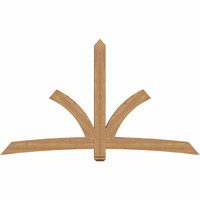 96"W x 56"H x 5 1/2"D x 5 1/2"F, 14/12 Pitch, Davenport Smooth Timber Gable Bracket, Western Red Cedar