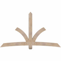 96"W x 56"H x 5 1/2"D x 5 1/2"F, 14/12 Pitch, Davenport Smooth Timber Gable Bracket, Douglas Fir