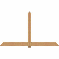 96"W x 56"H x 5 1/2"D x 5 1/2"F, 14/12 Pitch, Eugene Smooth Timber Gable Bracket, Western Red Cedar