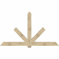 96"W x 56"H x 06"D x 6"F, 14/12 Pitch, Kennewick Rough Sawn Timber Gable Bracket, Douglas Fir