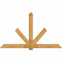96"W x 56"H x 06"D x 6"F, 14/12 Pitch, Kennewick Rough Sawn Timber Gable Bracket, Western Red Cedar