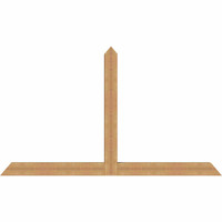 96"W x 56"H x 5 1/2"D x 5 1/2"F, 14/12 Pitch, Portland Smooth Timber Gable Bracket, Western Red Cedar