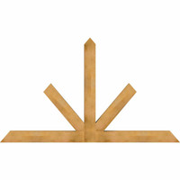 96"W x 56"H x 06"D x 6"F, 14/12 Pitch, Saratoga Rough Sawn Timber Gable Bracket, Western Red Cedar